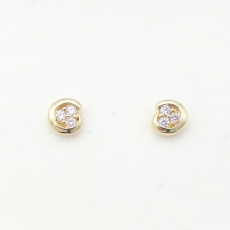 Ohrstecker rund Ø 6mm mit Zirkonia 333/- Gold