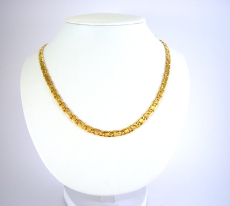 Kette Pfauenauge poliert 585/- Gelbgold , 5m breit, 29,9gr