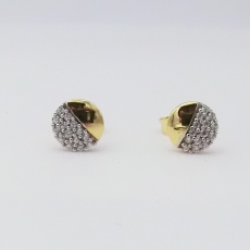 Ohrstecker rund mit Zirkonia, 333/-Gelbgold, Ø6,5mm