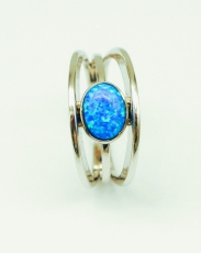 Ring Silber mit Opal blau