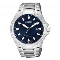 Citizen Herrenuhr Titan ,blaues Ziffernblatt,10bar,Ø42mm