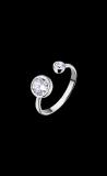 Ring verstellbar, 2 Zirkonia, Silber 925/-