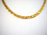 Kette Pfauenauge poliert 585/- Gelbgold , 5m breit, 29,9gr