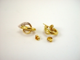 Steckcreole mit Diamanten besetzt 0,039 585/-Gelbgold